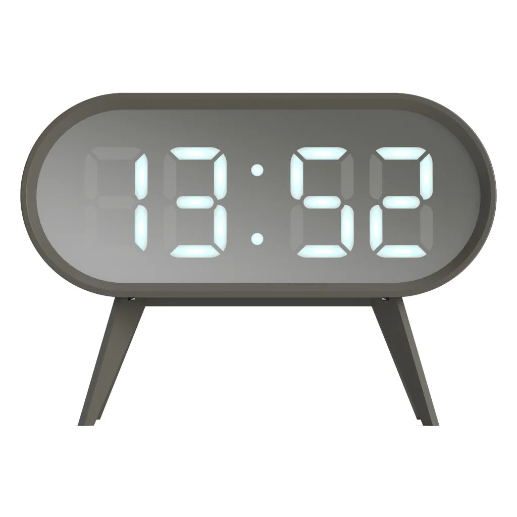 Newgate Space Hotel Cyborg LED Alarm Clock - Grey - Home &