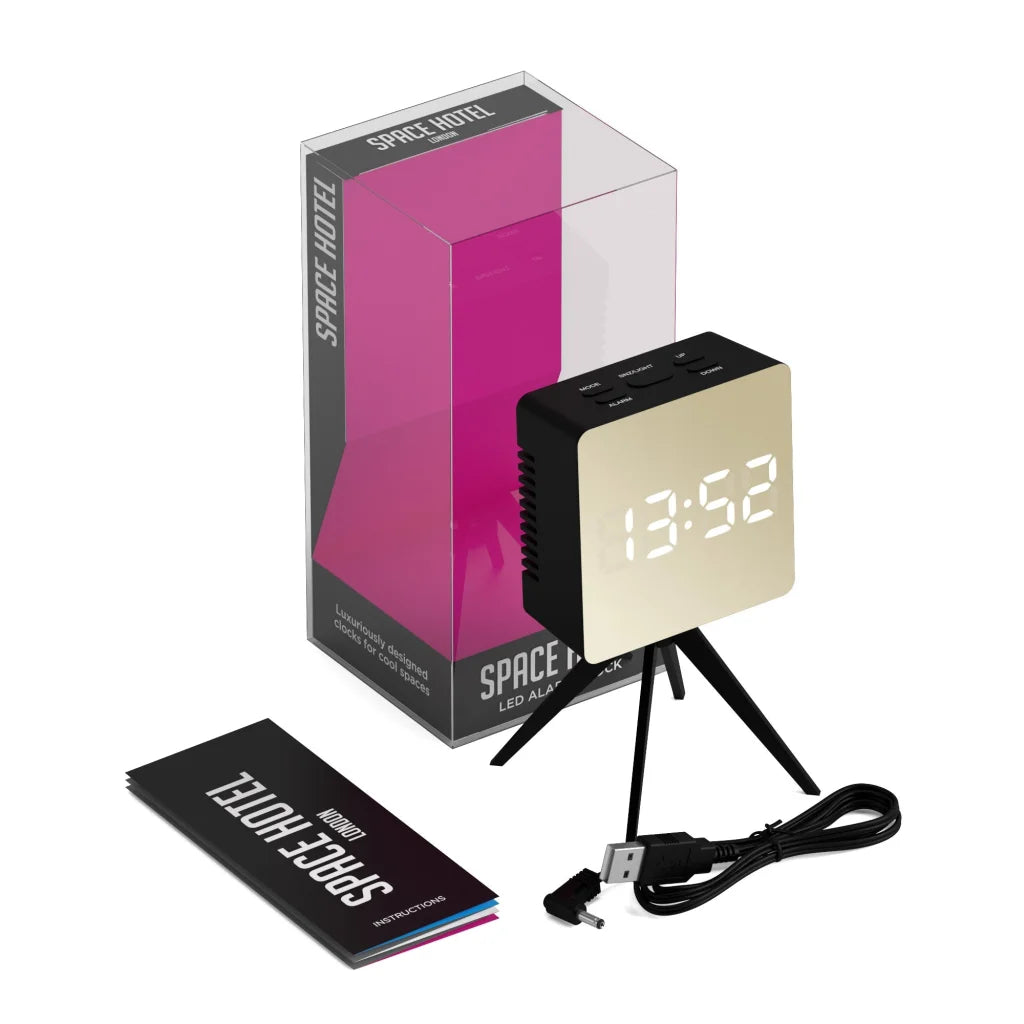 Black wall clock with attachment points and product body