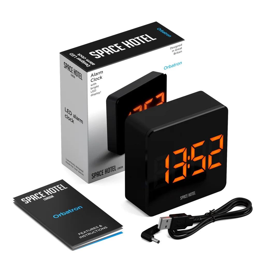 Newgate Space Hotel Orbatron Alarm Clock - Black Case Black