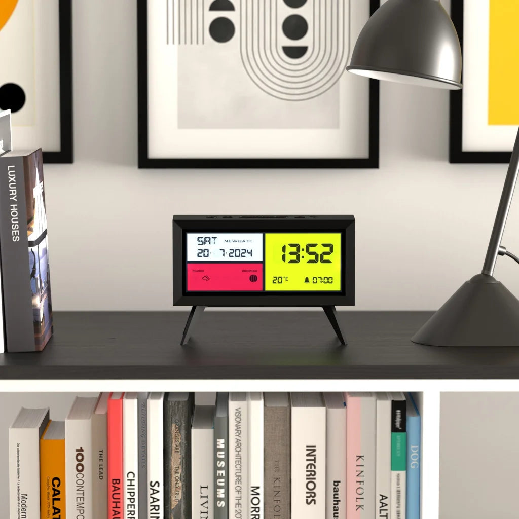 Newgate Spectronoma LCD Alarm Clock - Matte Black - Home &