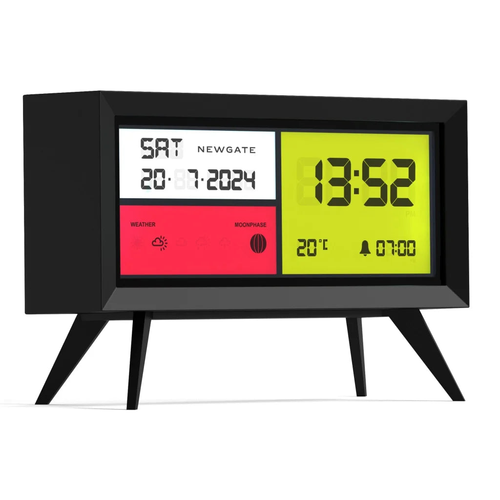 Newgate Spectronoma LCD Alarm Clock - Matte Black - Home &