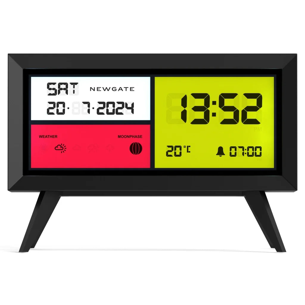 Newgate Spectronoma LCD Alarm Clock - Matte Black - Home &
