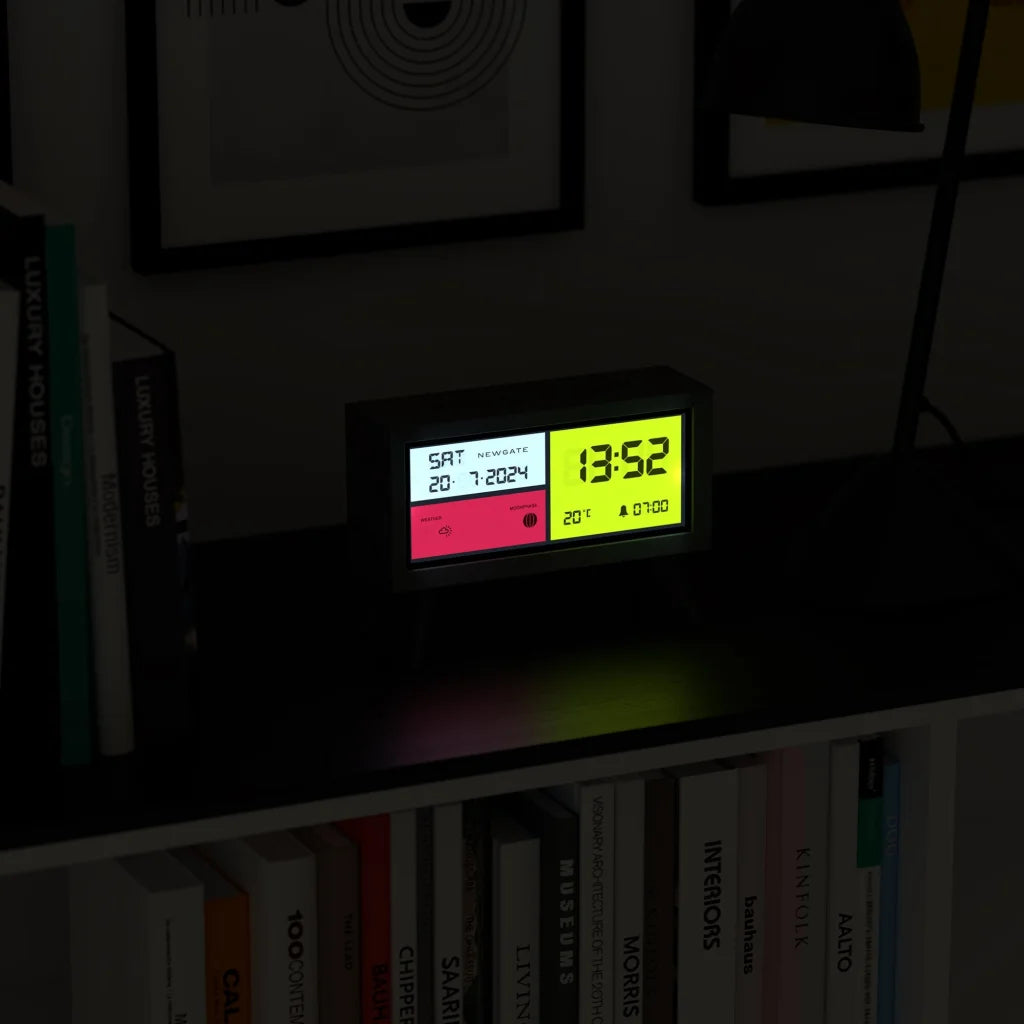 Newgate Spectronoma LCD Alarm Clock - Matte Black - Home &