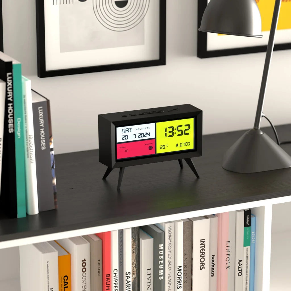 Newgate Spectronoma LCD Alarm Clock - Matte Black - Home &