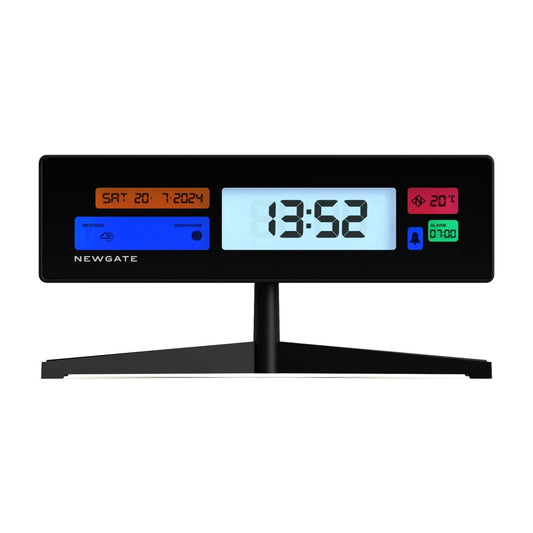 Newgate Supergenius LCD Alarm Clock - Matte Black - Home &