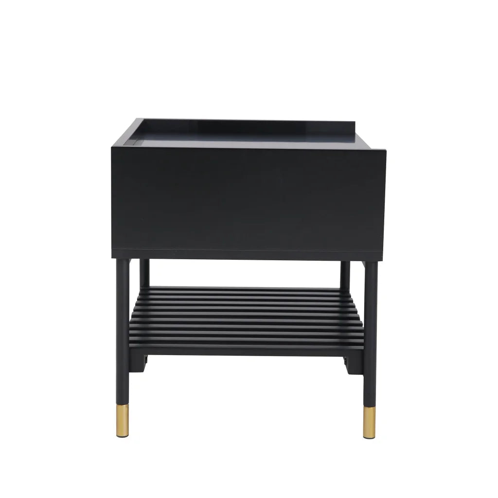 Night Stand ALCONA - Matte Black - Furniture