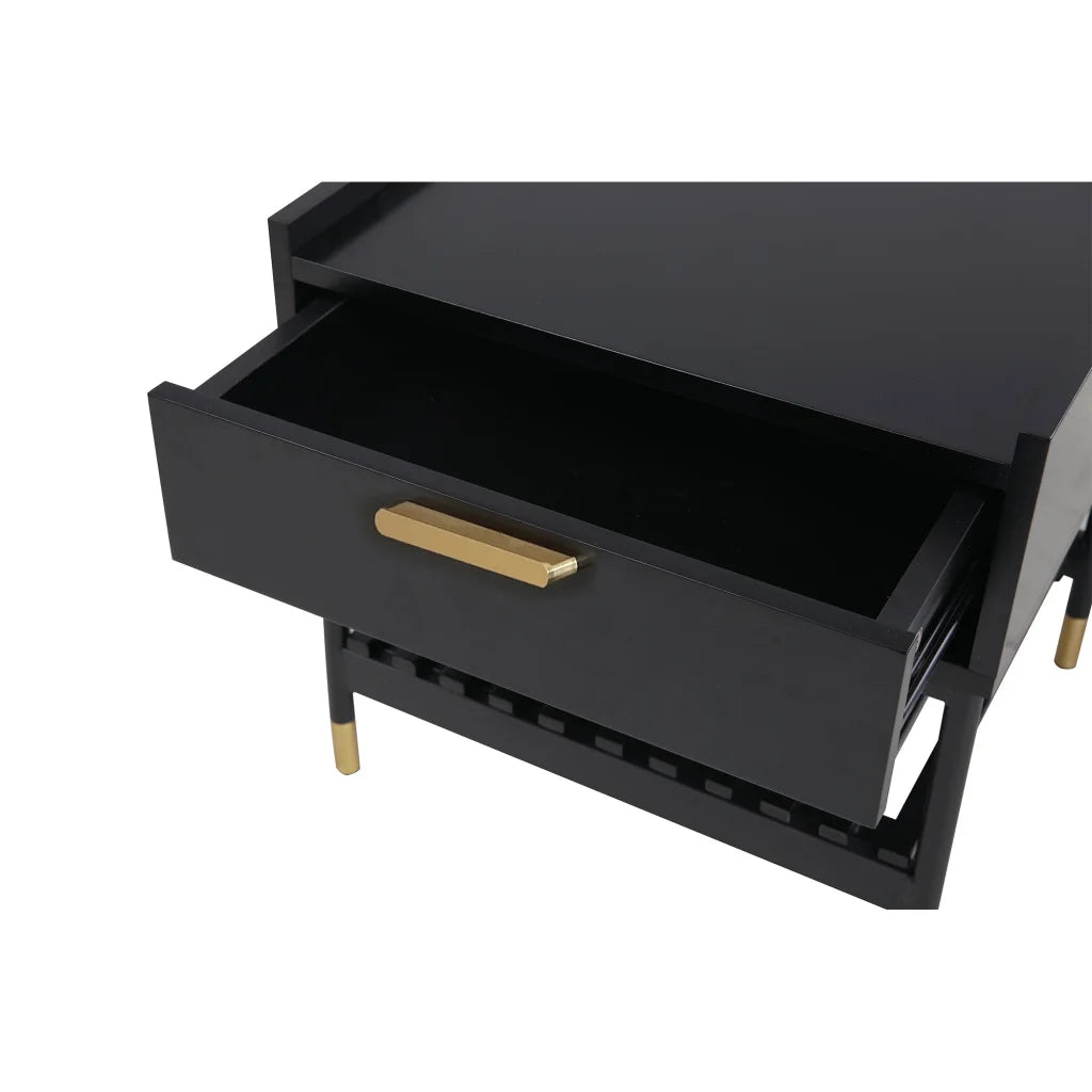 Night Stand ALCONA - Matte Black - Furniture