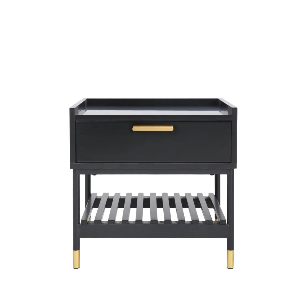 Night Stand ALCONA - Matte Black - Furniture