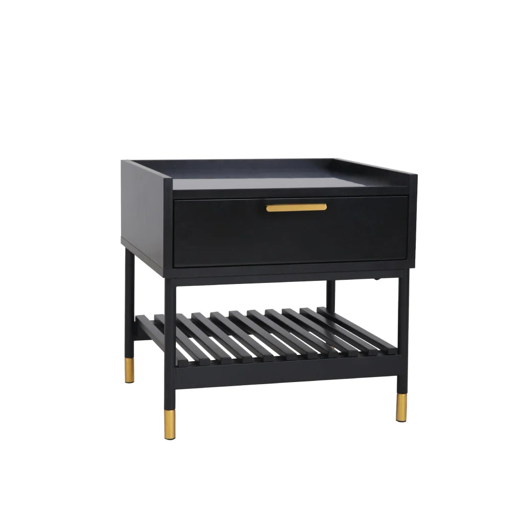 Night Stand ALCONA - Matte Black - Furniture
