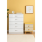 NNECN 5 Layer White Drawer Chest Storage with Bedside Table