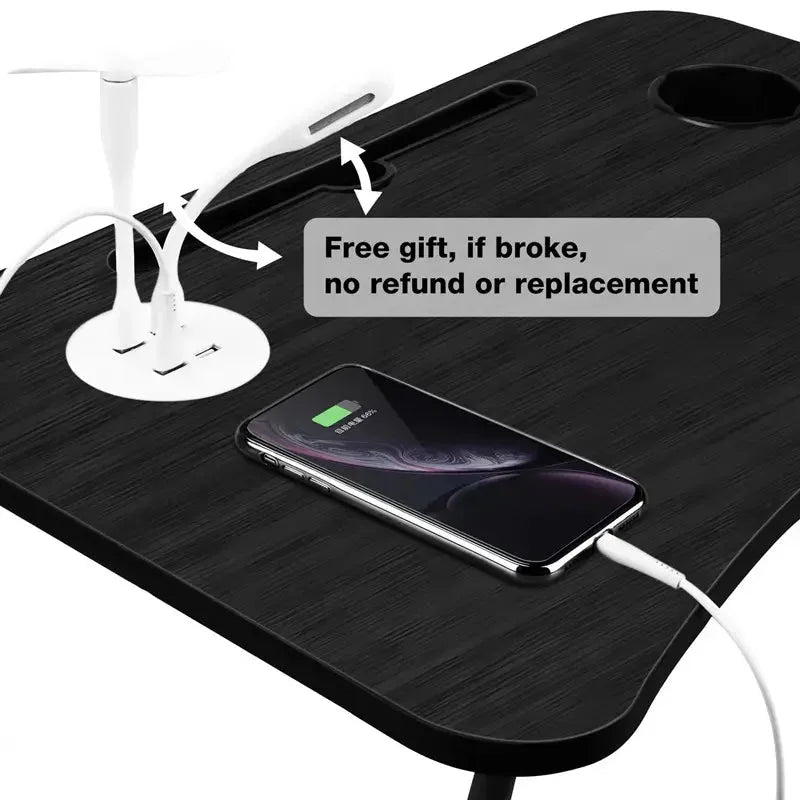 NNECN Laptop Desk Bed Table Folding Tray with USB Charger &