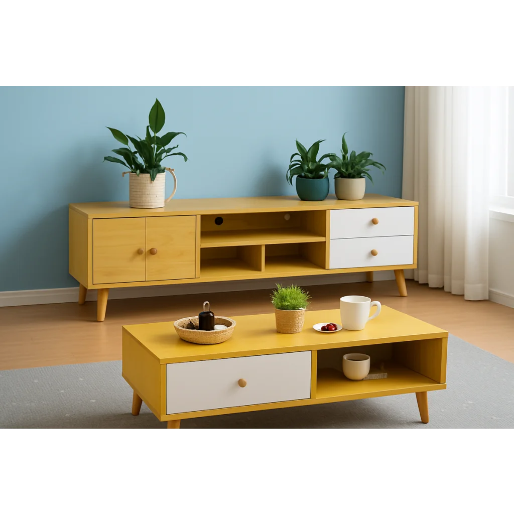 NNECN Modern Living Room TV Stand Table Set - Furniture >