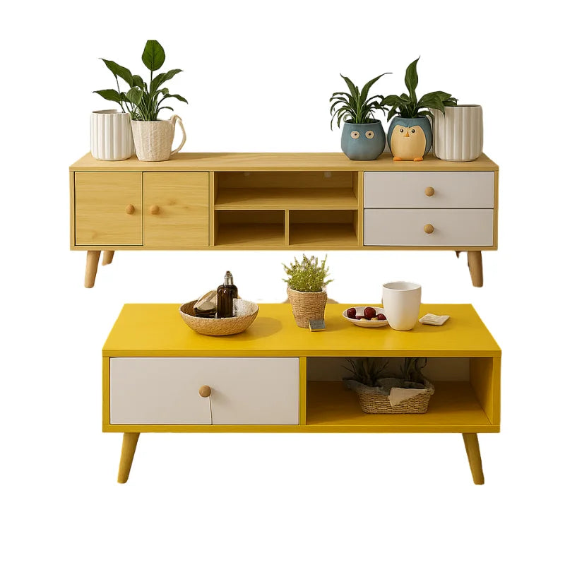 NNECN Modern Living Room TV Stand Table Set - Furniture >