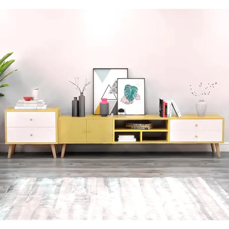 NNECN Two-Doors Two-Drawers Wooden TV Cabinet - Furniture >