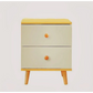 NNECN Wooden Bedside Cabinet with Two Drawers & Sturdy Legs