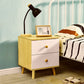 NNECN Wooden Bedside Cabinet with Two Drawers & Sturdy Legs