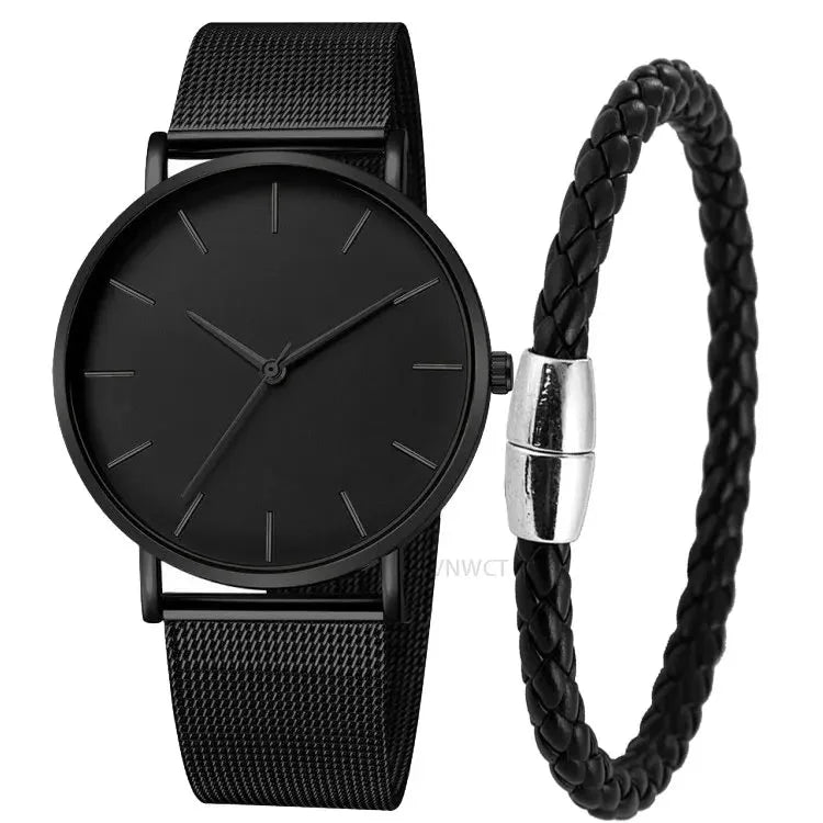 NNEOBA Mens Ultra Thin Magnetic Bracelet Quartz Watch