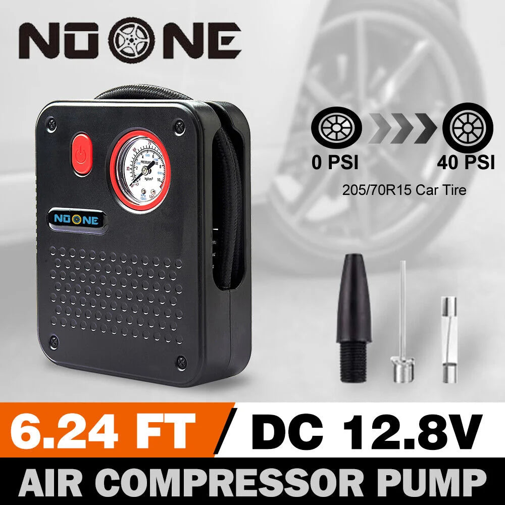 NOONE 1.9M Air Compressor Tire Inflator 12V Portable Car