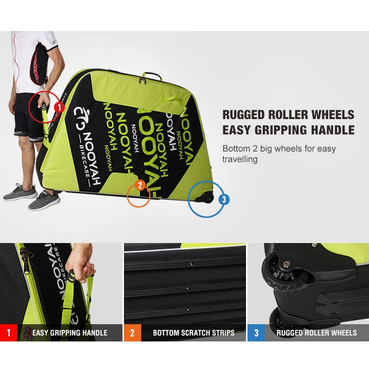 NOOYAH Bike Travel Case Bag EVA Shell Tough Material MTB
