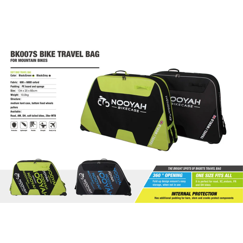 NOOYAH Bike Travel Case Bag EVA Shell Tough Material MTB
