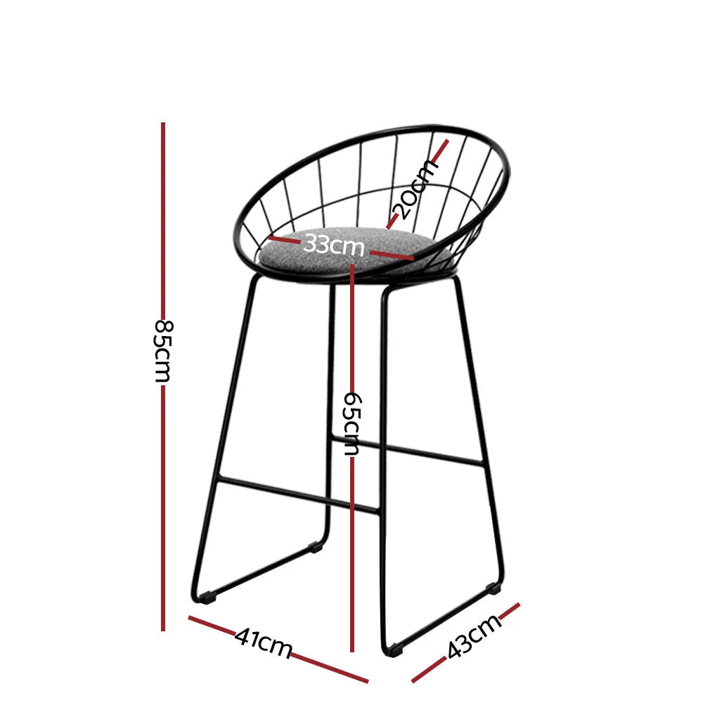 Nordic Bar Stools Set Of Four Metallic Stool