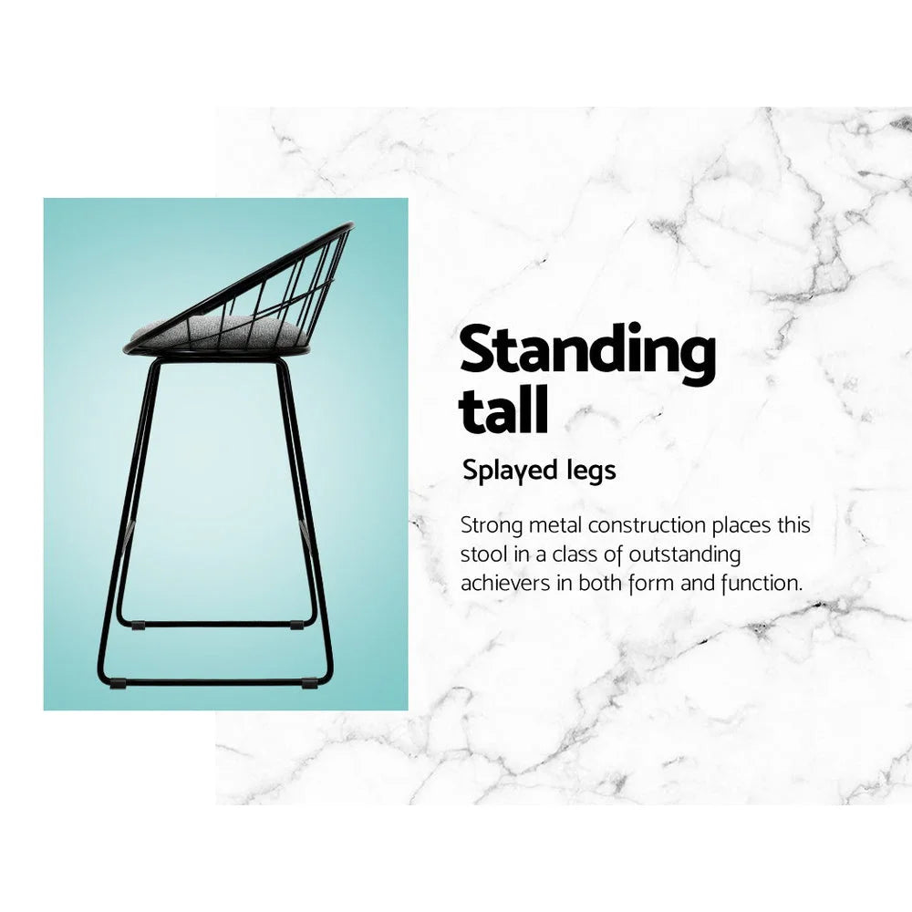 Nordic Bar Stools 4x Metallic Bar Stool Kitchen Chairs