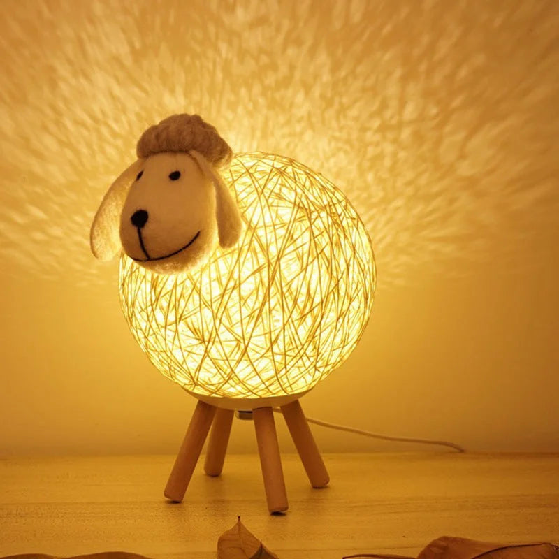 Nordic-Style Sheep Night Light - Warm Romantic Bedroom Lamp