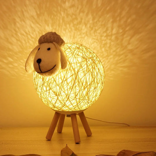 Nordic-Style Sheep Night Light - Warm Romantic Bedroom Lamp