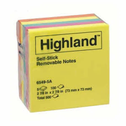 Notes Pack of 5 HIGHLAND 6549-5A 73x73