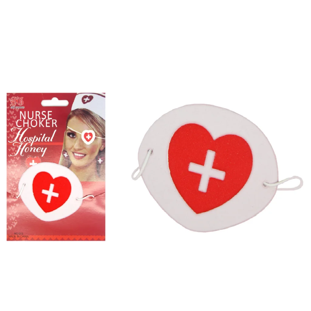 NURSE EYEPATCH Fancy Dress Hospital Heart Costume Ladies