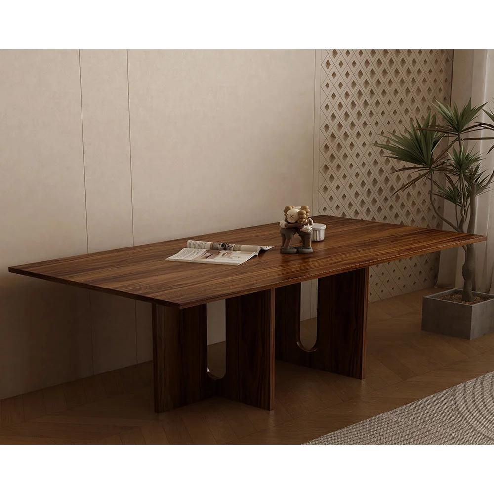 Oak Melamine Dining Table 6 Seater - Furniture > Dining >