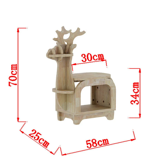 Oak Planking Small Creative Reindeer-Shaped Solid Wood
