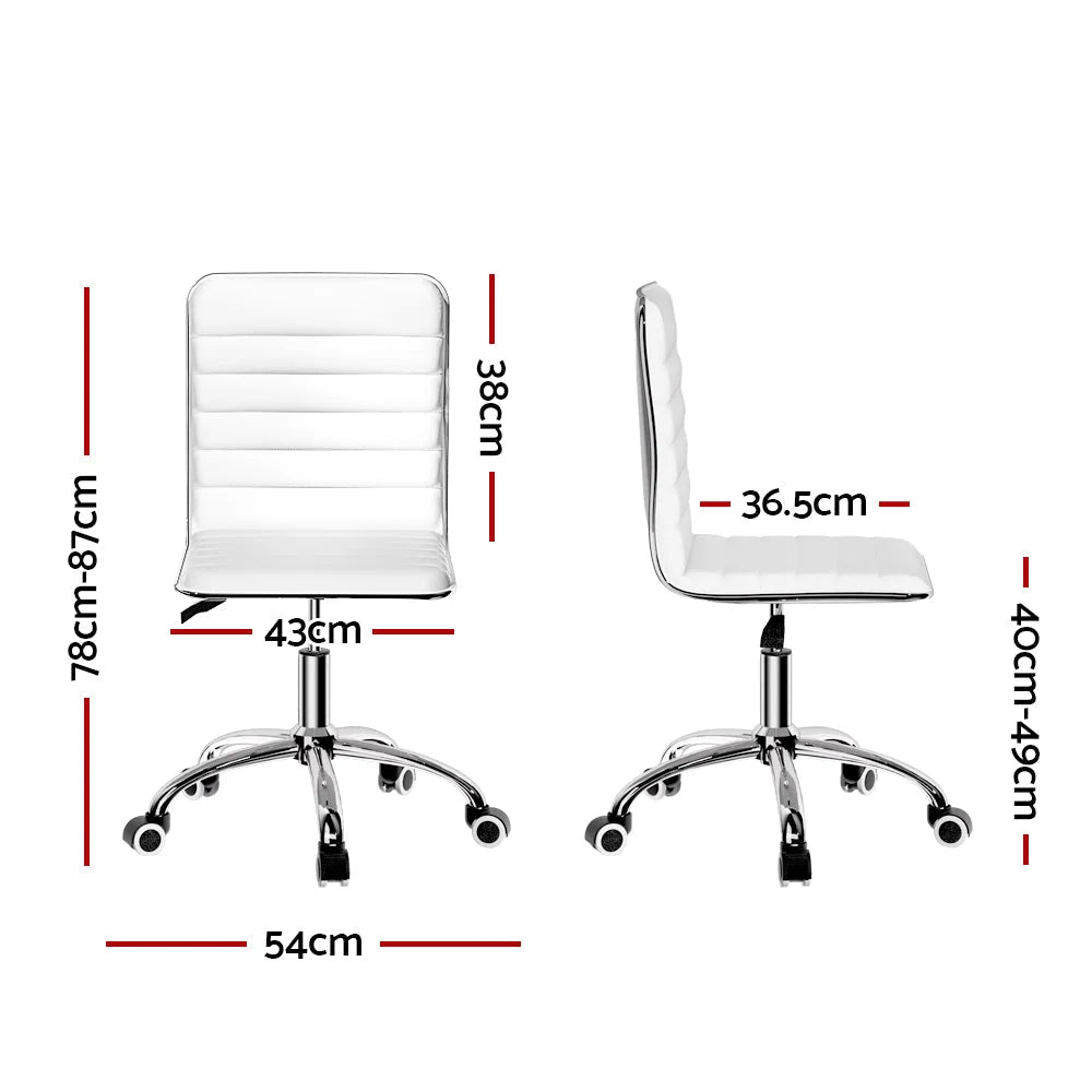 Office Chair Computer Desk Gaming Chair PU Leather Low Back