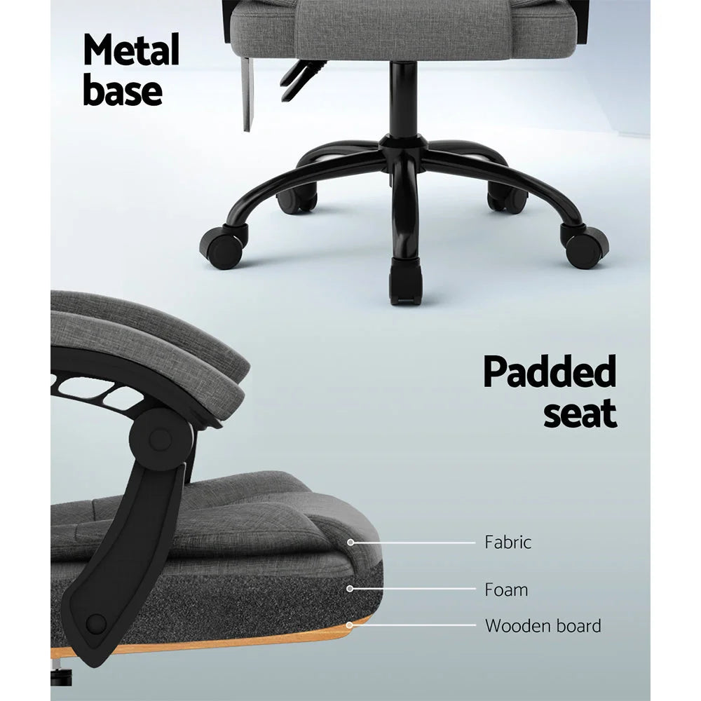 Office Chair Fabric 2-Point Massage - Black