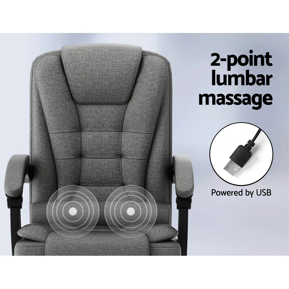 Office Chair Fabric 2-Point Massage - Black