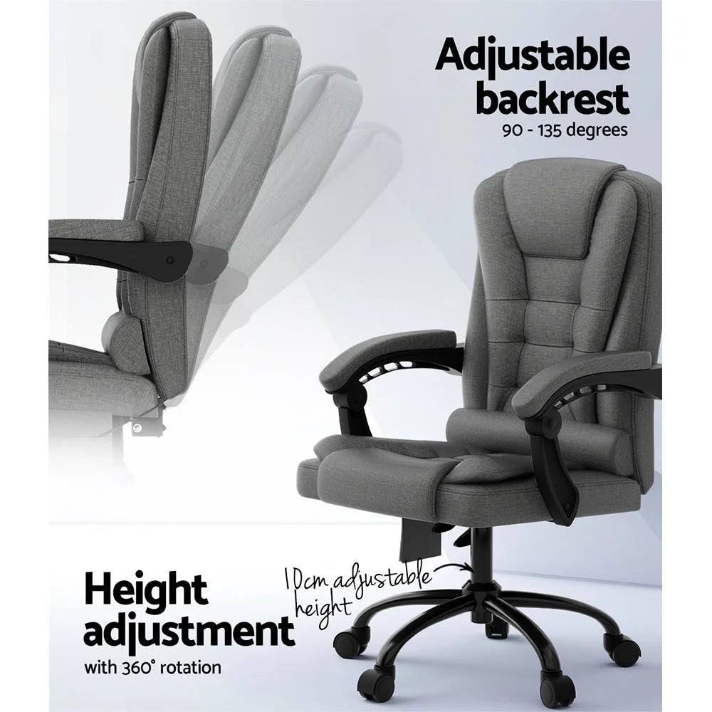 Office Chair Fabric 2-Point Massage - Black