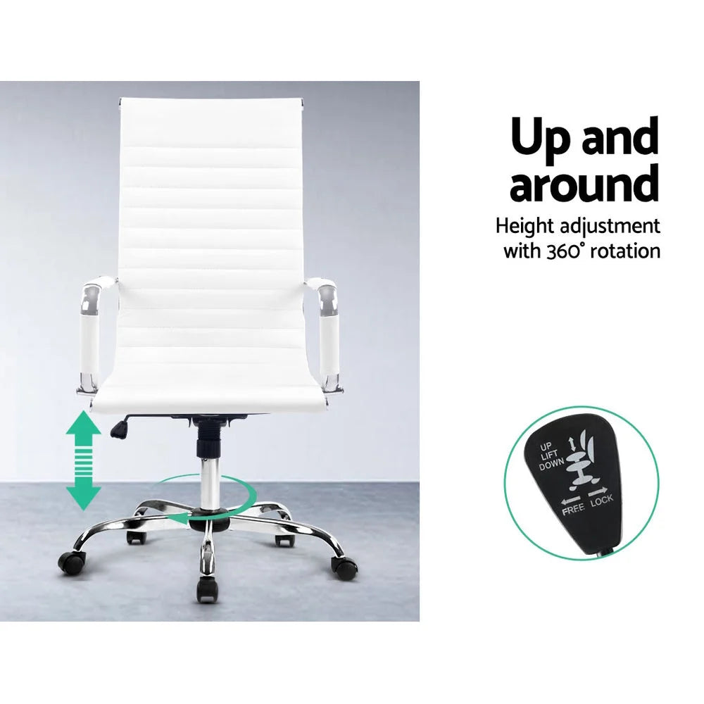 Office Chair Gaming Computer Desk Chairs Home Work Study White High Back shown with visible product details
