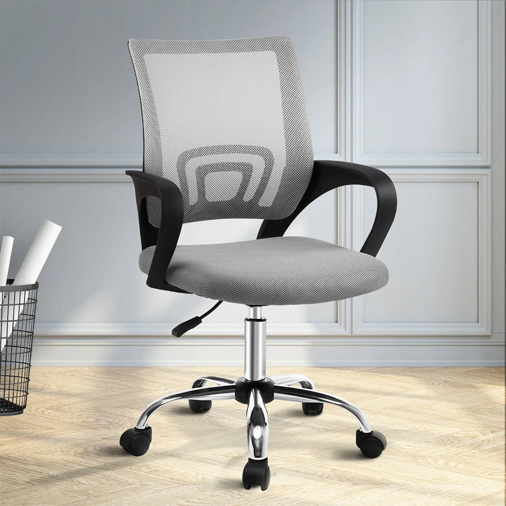 Office Chair Gaming Computer Mesh Executive Mid Back - Grey