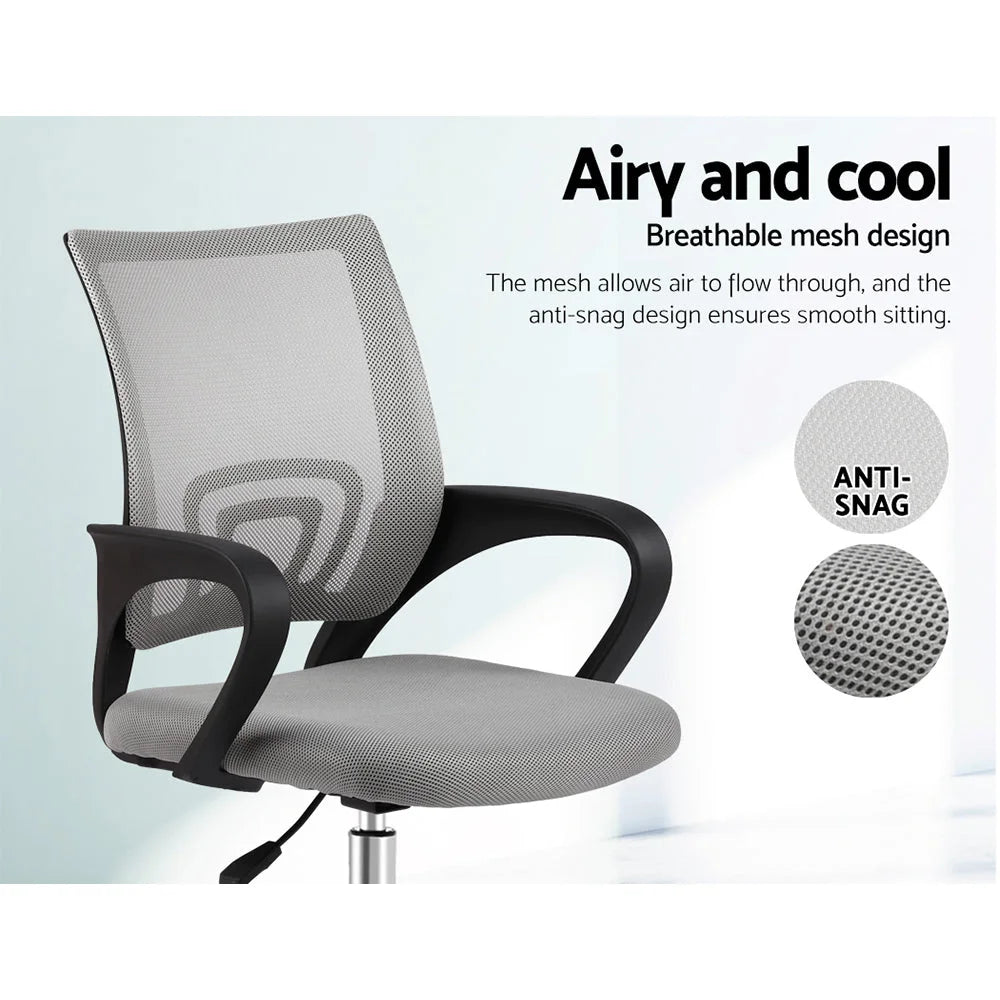 Office Chair Gaming Computer Mesh Executive Mid Back - Grey