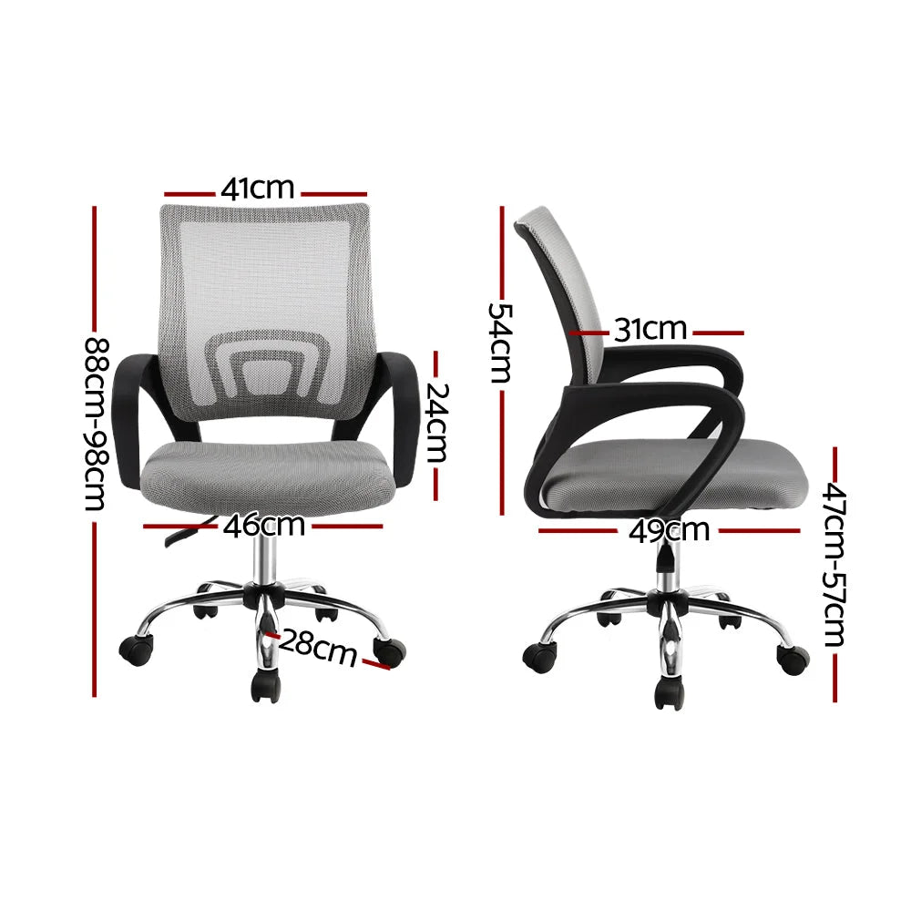 Office Chair Gaming Computer Mesh Executive Mid Back - Grey