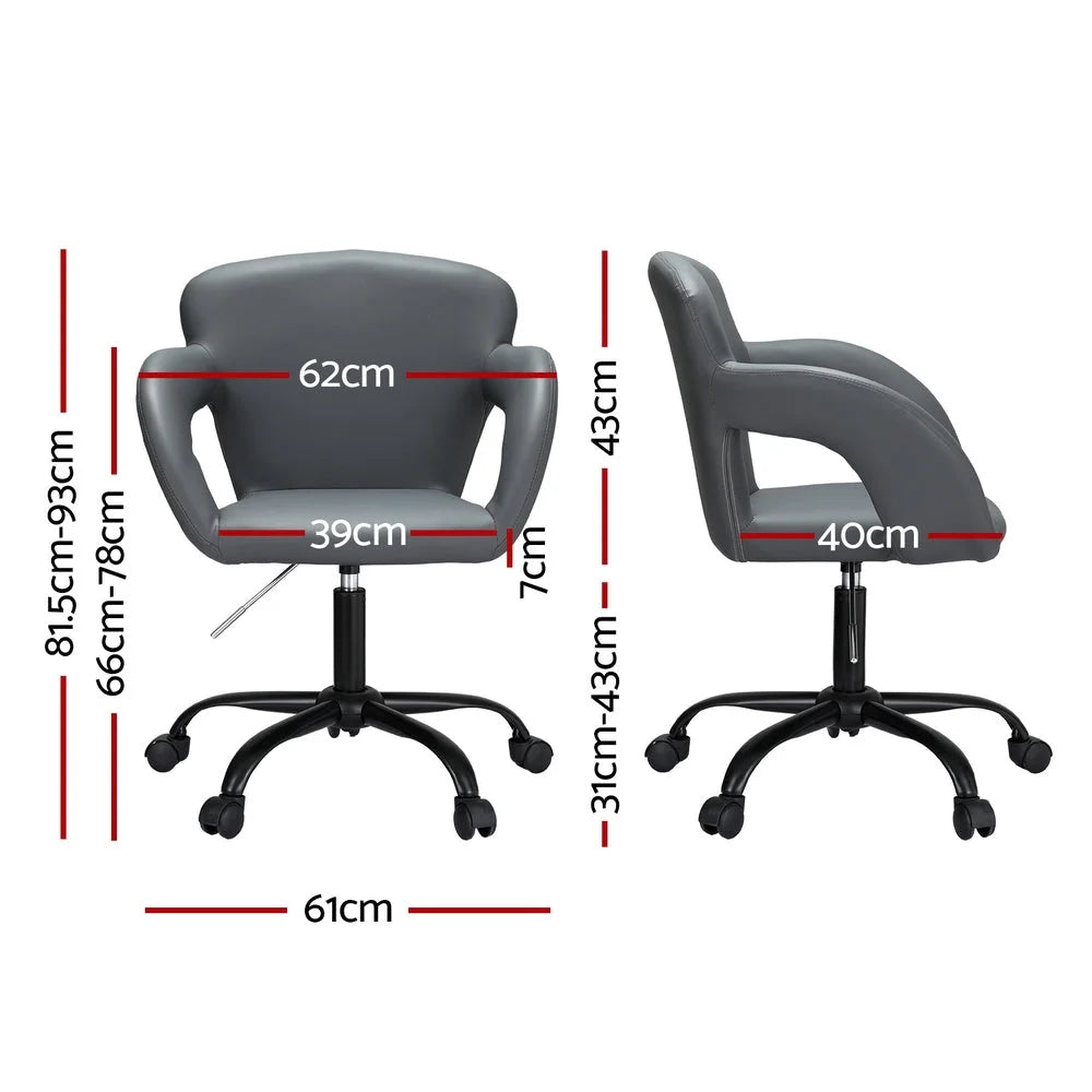 Office Chair Mid Back - Grey - Furniture