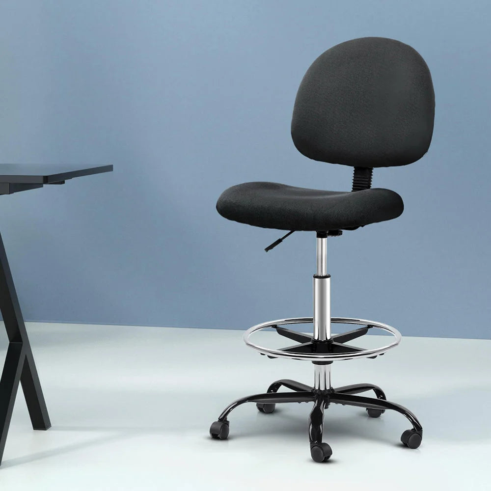 Office Chair Veer Drafting Stool Fabric Chairs Black
