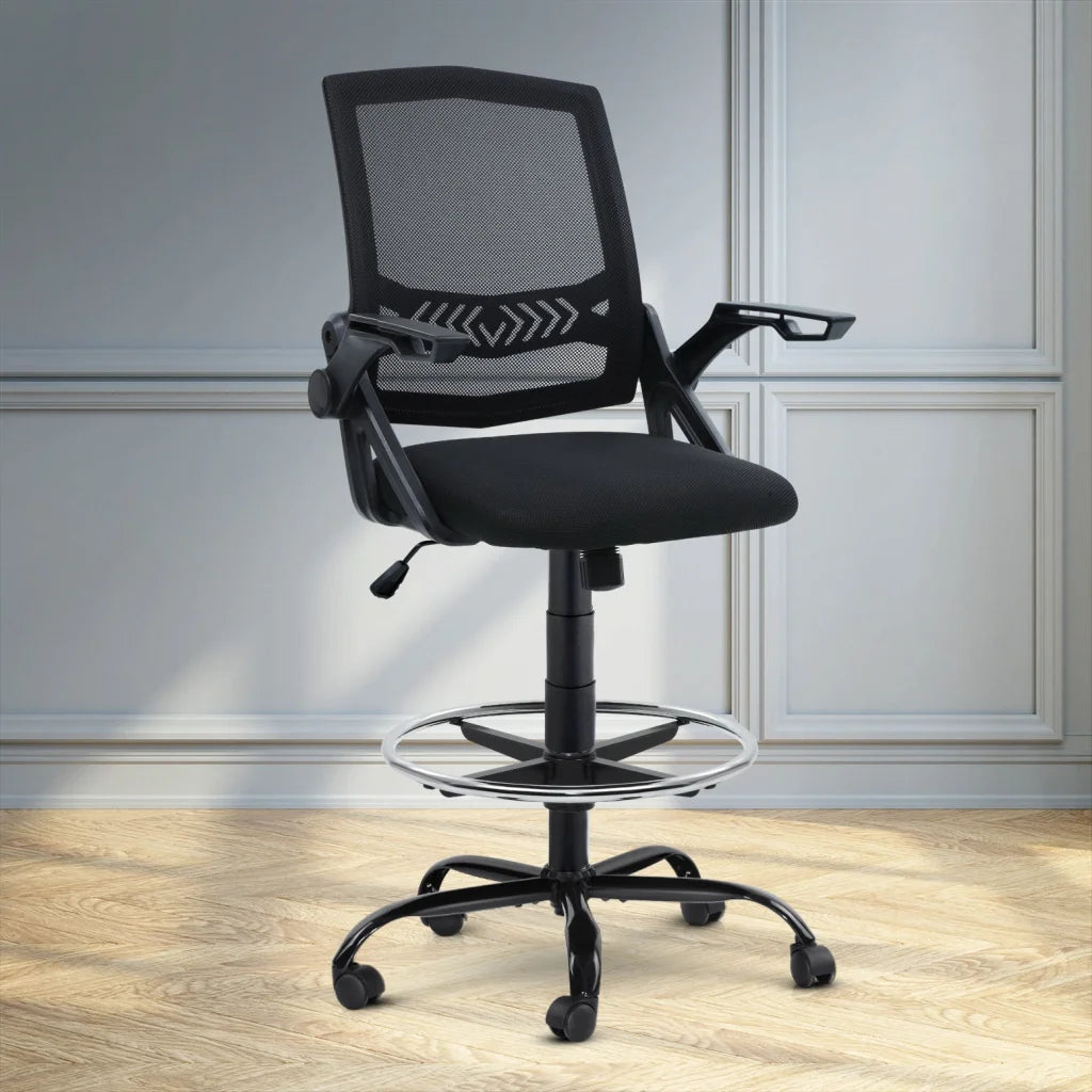 Office Chair Veer Drafting Stool Mesh Chairs Flip Up