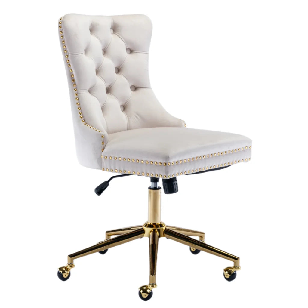 Office Chair Velvet Home - Beige - Furniture