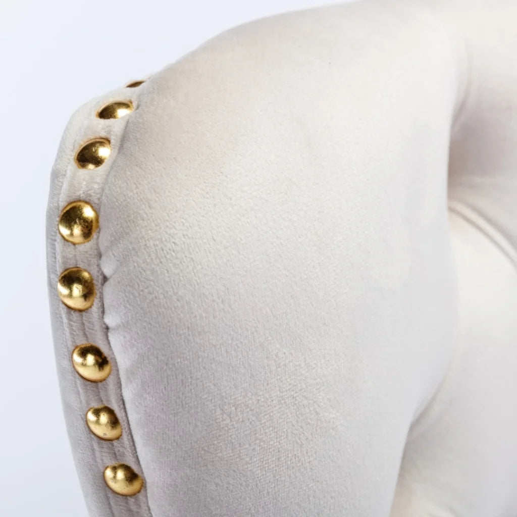 Office Chair Velvet Home - Beige - Furniture