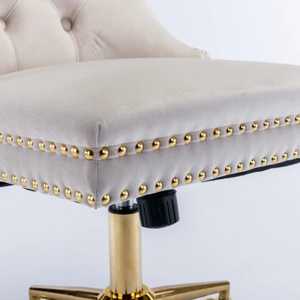 Office Chair Velvet Home - Beige - Furniture