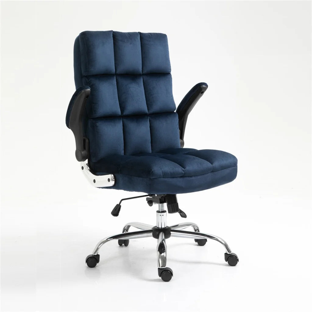 Office Chair Velvet Home Ergonomic Swivel Adjustable Tilt
