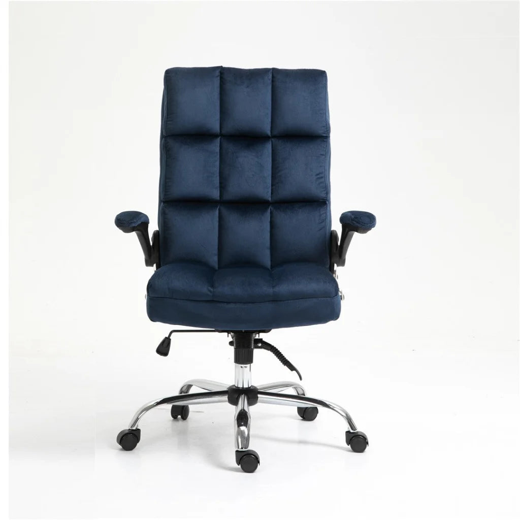 Office Chair Velvet Home Ergonomic Swivel Adjustable Tilt