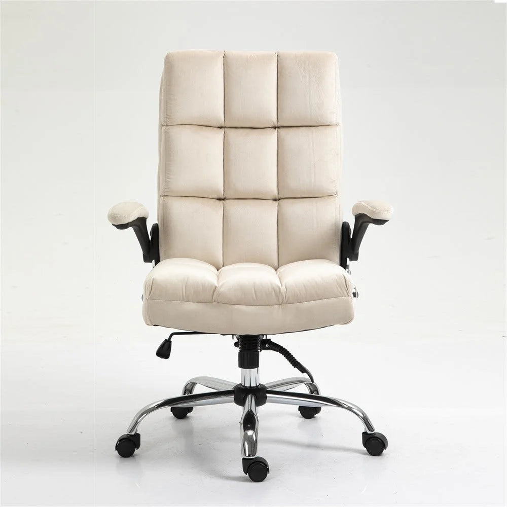 Office Chair Velvet Home Ergonomic Swivel Adjustable Tilt