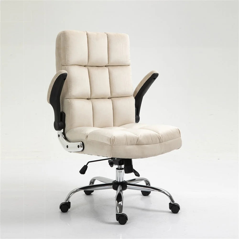 Office Chair Velvet Home Ergonomic Swivel Adjustable Tilt